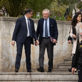 El entrenador del Real Madrid, Carlo Ancelotti, a su salida de la Audiencia Provincial de Madrid, a 2 de abril de 2025.