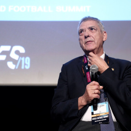 (Foto de ARCHIVO)El expresidente de la Real Federación Española de Fútbol (RFEF), Ángel María Villar, durante su intervención en la ponencia “Los retos de futuro del fútbol” de la cuarta edición de World Football Summit, en Madrid (España), a 25 de septiembre de 2019.Eduardo Parra / Europa Press25 septiembre 2019, fútbol, Villar25/9/2019